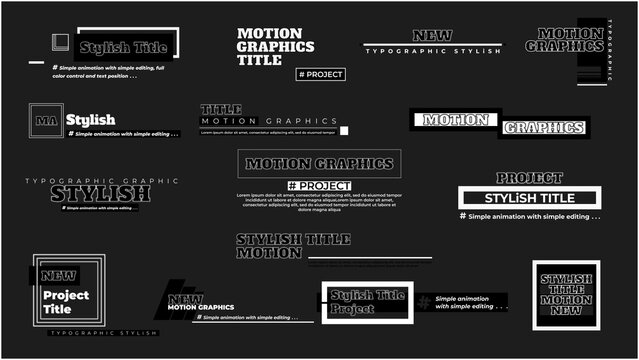 Stylish Lower Thirds With Echo Effect In Black And White Shapes