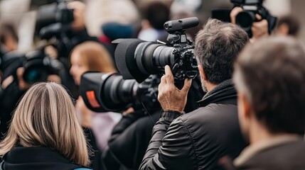 Energetic Journalist on the Frontline of a Breaking News Event, Documenting the Heartbeat of Real-Time Reporting
