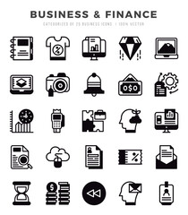 Business & Finance Lineal Filled icons collection. 25 icon set in a Lineal Filled design.