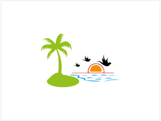 Fototapeta premium THE BEACH LOGO design, vector ,illustration and isolate template .