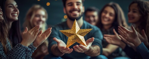 Team Leader Celebrating Achievement with Pride