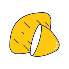 sweet potatoes color line icon with white background vector stock illustration