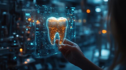 Futuristic Dental Technology with Holographic Tooth Generative AI