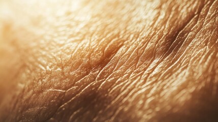 Fototapeta premium Close-up detail of human skin with texture and fine lines under soft lighting