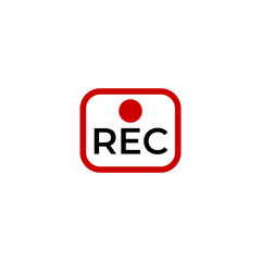 Rec indicator for live video recording. Video record icon.