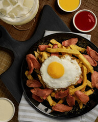 fried eggs with bacon