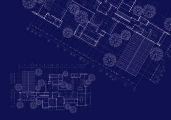 Floor plan designed building on the drawing.