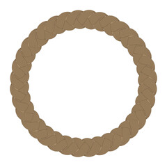 Vector Braid frame icon clipart avatar. Braided curve hair. Cartoon circle art illustration isolated on white background. Long female fashion plait.