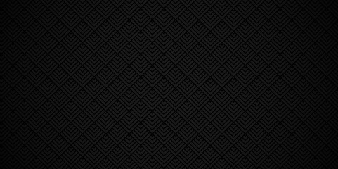 Abstract Overlapping Pattern Minimal diamond geometric waves abstract square wave line. dark black color seamless stripe geometric create retro square line backdrop presentation pattern background. 