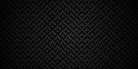 Abstract Overlapping Pattern Minimal diamond geometric waves abstract square wave line. dark black color seamless stripe geometric create retro square line backdrop presentation pattern background. 