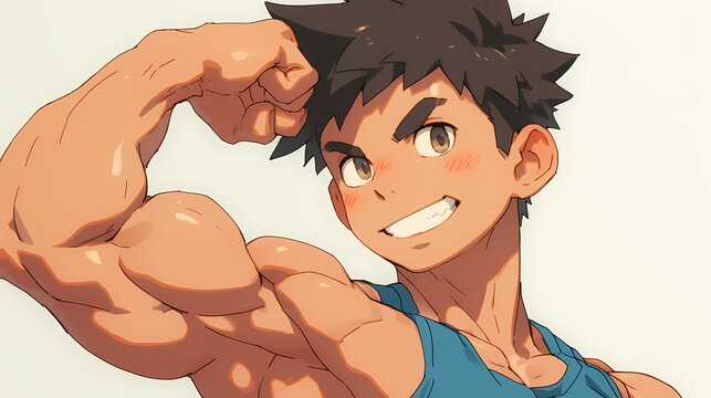 Muscular Anime Manga Hero &ndash; Powerful Buff Character