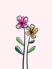 Obraz premium Tulip flower line art contour drawing minimalism vector image on VectorStock