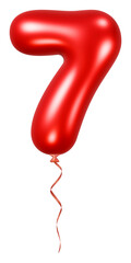 Red number 7 balloon and ornament