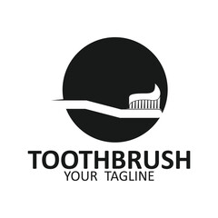 Toothbrush icon logo design vector template with creative ideas. logo suitable for family dentistry or dental center.