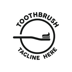 Toothbrush icon logo design vector template with creative ideas. logo suitable for family dentistry or dental center.