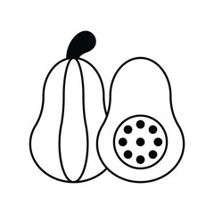 squash glyph icon with white background vector stock illustration