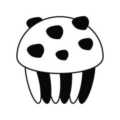 cupcake glyph icon with white background vector stock illustration