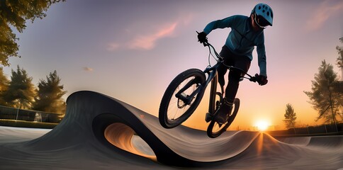 Pumptrack bike park high resolution illustration