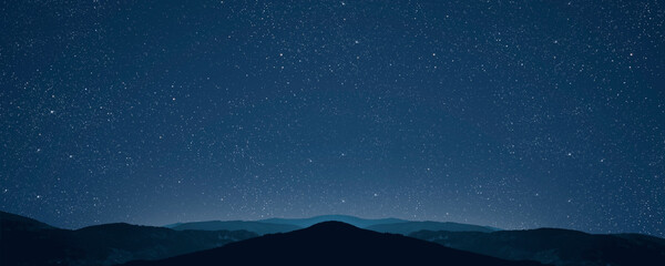 Night sky panorama with stars