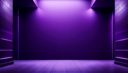 Dark Violet purple background with architecture minimalism perspective lux empty open space for copy space.Generative AI