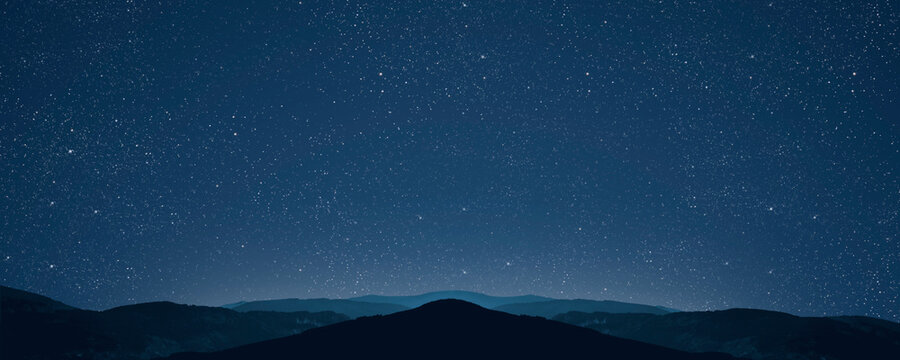 Night sky panorama with stars