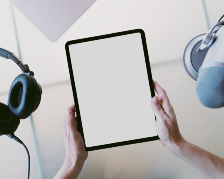 Tablet screen png mockup, digital device