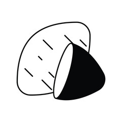 sweet potatoes glyph icon with white background vector stock illustration