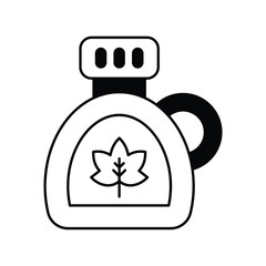 maple syrup glyph icon with white background vector stock illustration