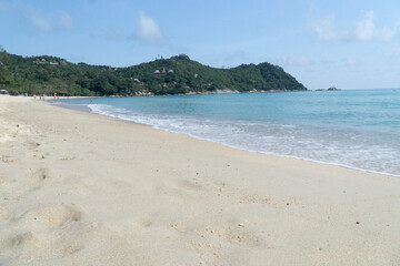 beach and sand mountain background in koh phangan thailand.