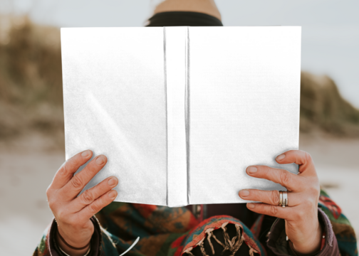 Book cover png mockup, transparent design