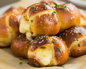 Queso Stuffed Pretzel Bites