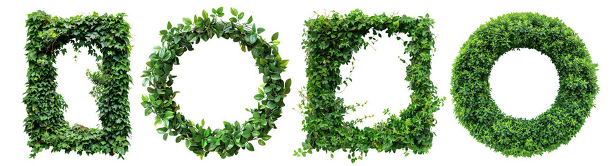 Set of lush garden frames, cut out