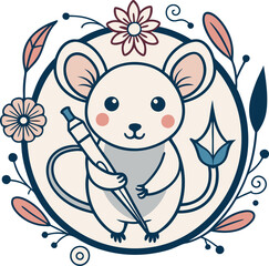 Cute Mouse Logo Stock illustration