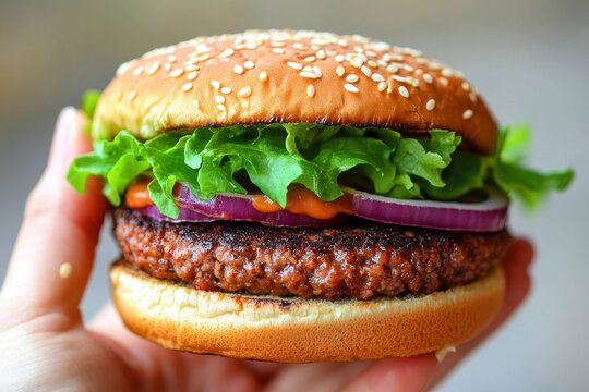 Beyond Meat veggie burger Takeout Ideal burger grip