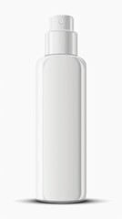 Simple white container with a pump top for cosmetic use displayed against a clean background
