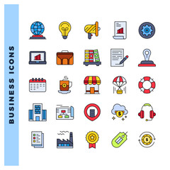 25 Business Lineal Color icon pack. vector illustration.
