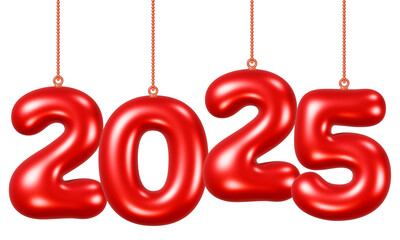 Number 2025 balloon and ornament