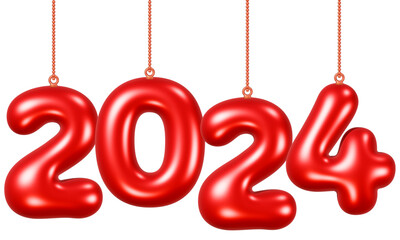 Number 2024 balloon and ornament