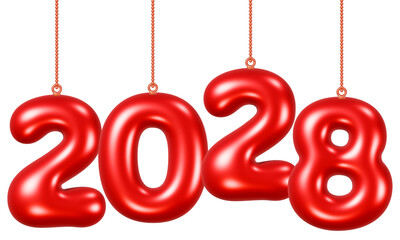 Number 2028 balloon and ornament