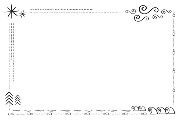 Png hand-drawn doodle style tribal frame