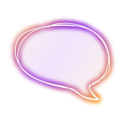 Glowing neon speech balloon design element