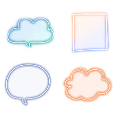 Colorful speech balloon design element set