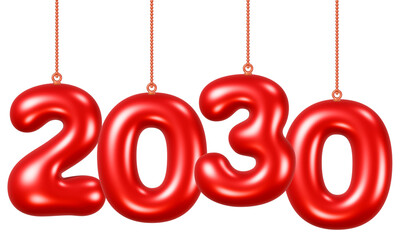 Number 2030 balloon and ornament