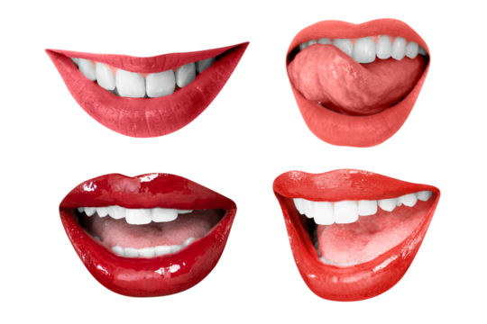 Sexy PNG lips expression stickers Valentine’s day theme set