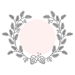 Laurel logo frame png clipart, pink botanical illustration in transparent background