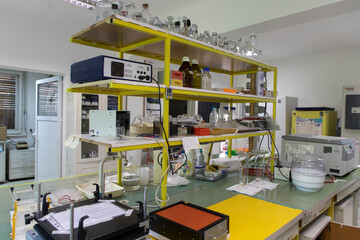 Inside a biochemical laboratory