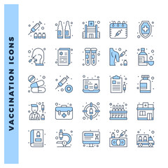 25 Vaccination Two Color icon pack. vector illustration.