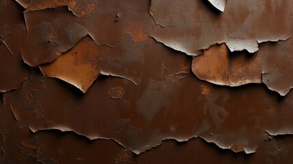This image showcases a detailed close-up view of a rusted surface, featuring peeling paint textures that reveal intricate patterns of corrosion and decay, ideal for artistic concepts.