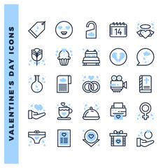 25 Valentine's Day Two Color icon pack. vector illustration.