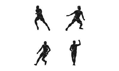 Set of men's athlete illustration design vector.
